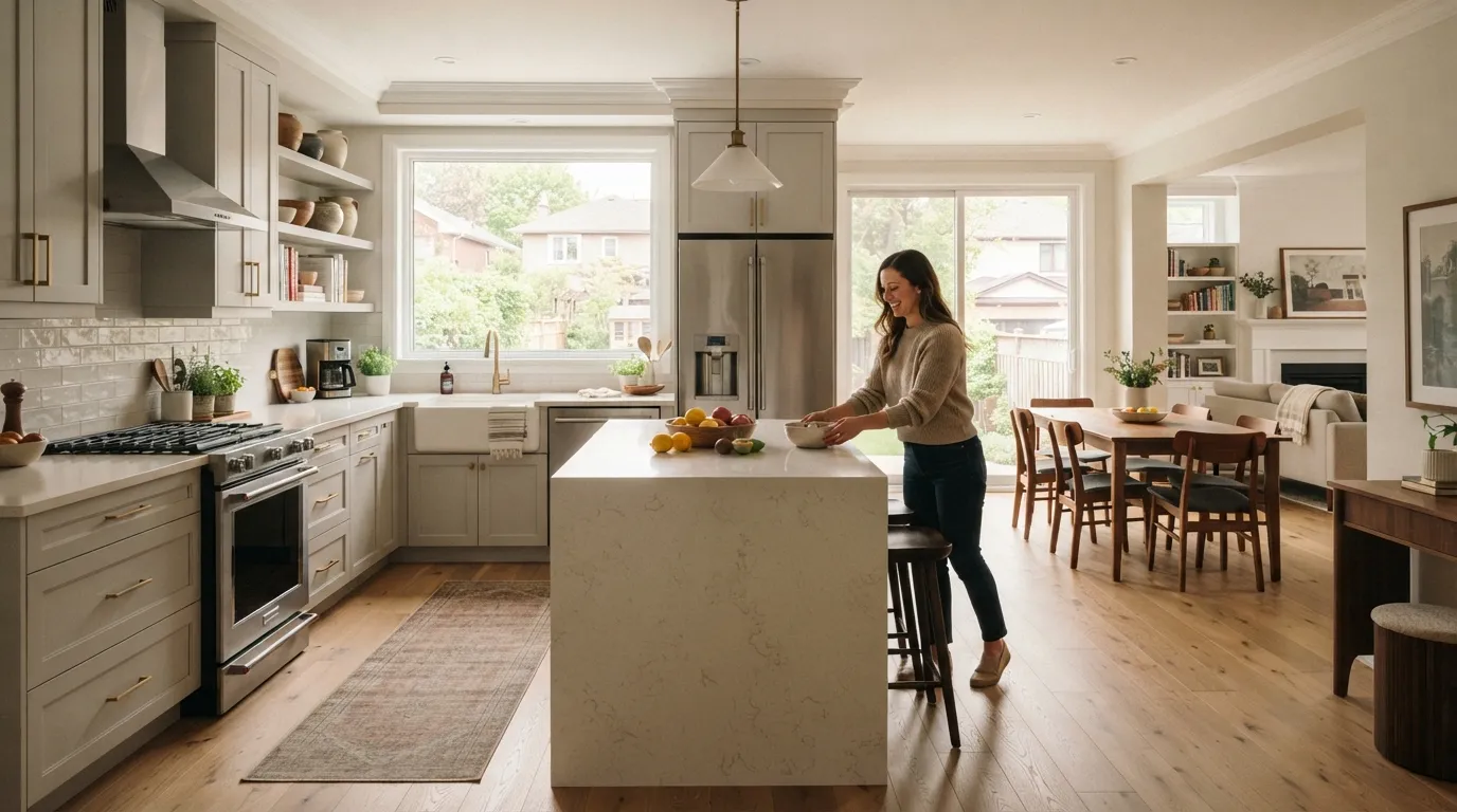 Full kitchen renovation with layout change in Scarborough